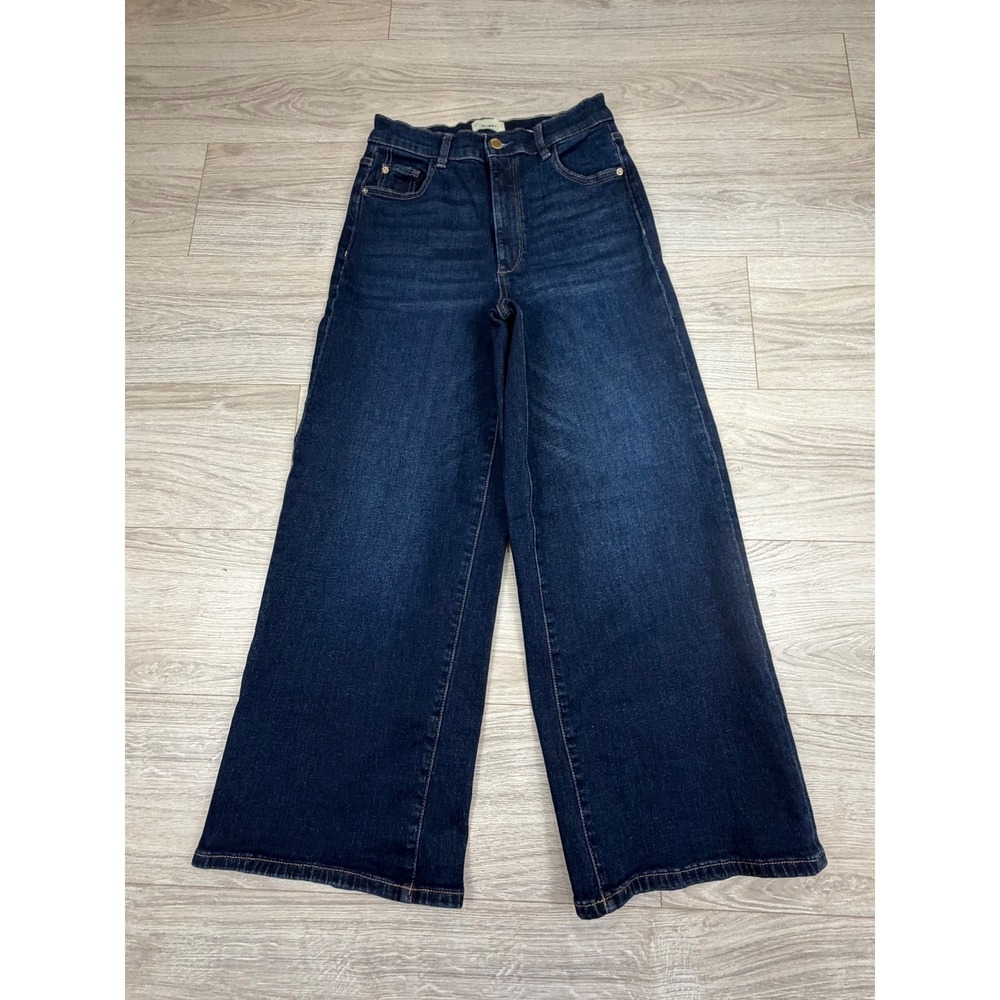 DL1961 Hepburn Wide Leg High Rise‎ Vintage Jeans Mediterranean Blue 28 13448